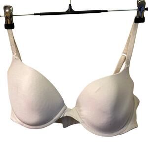 Victoria's Secret White Cotton Full Coverage T-Shirt Bra Size 36C Basics Casual